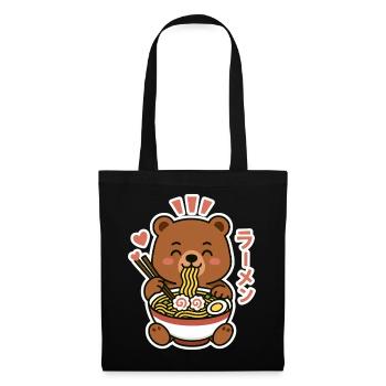 Ramen Noodle Bear - Stoffbeutel - Schwarz - Vorne