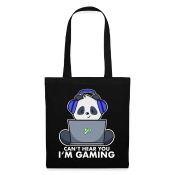 Gaming Panda cute - can't hear you I'm gaming - Tote Bag - black - Front