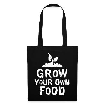 Jardinier et amour des plantes - cultivez votre propre nourriture - Sac en tissu - noir - Devant