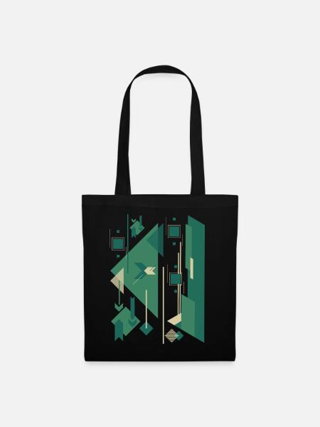 Figure gomtrique abstraite - Sac en tissu - noir