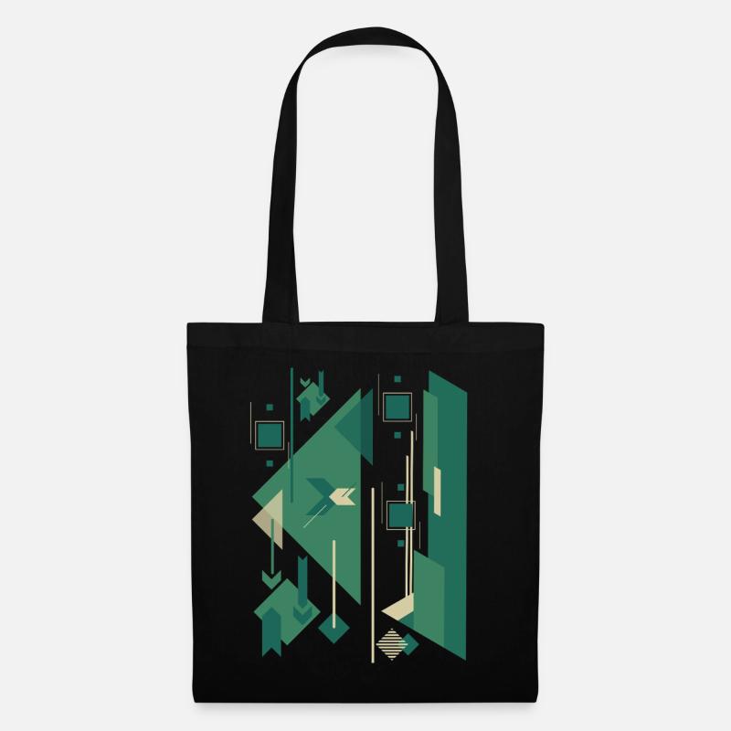 Figure gomtrique abstraite - Sac en tissu - noir