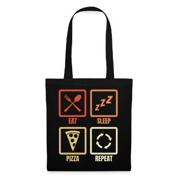 Manger dormir pizza répéter - Sac en tissu - noir - Devant