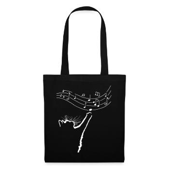 Chat mélomane - Sac en tissu - noir - Devant