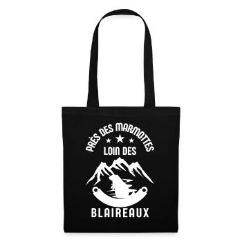 Humour marmotte 1 - Sac en tissu - noir - Devant