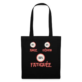 Fatiguée - Sac en tissu - noir - Devant