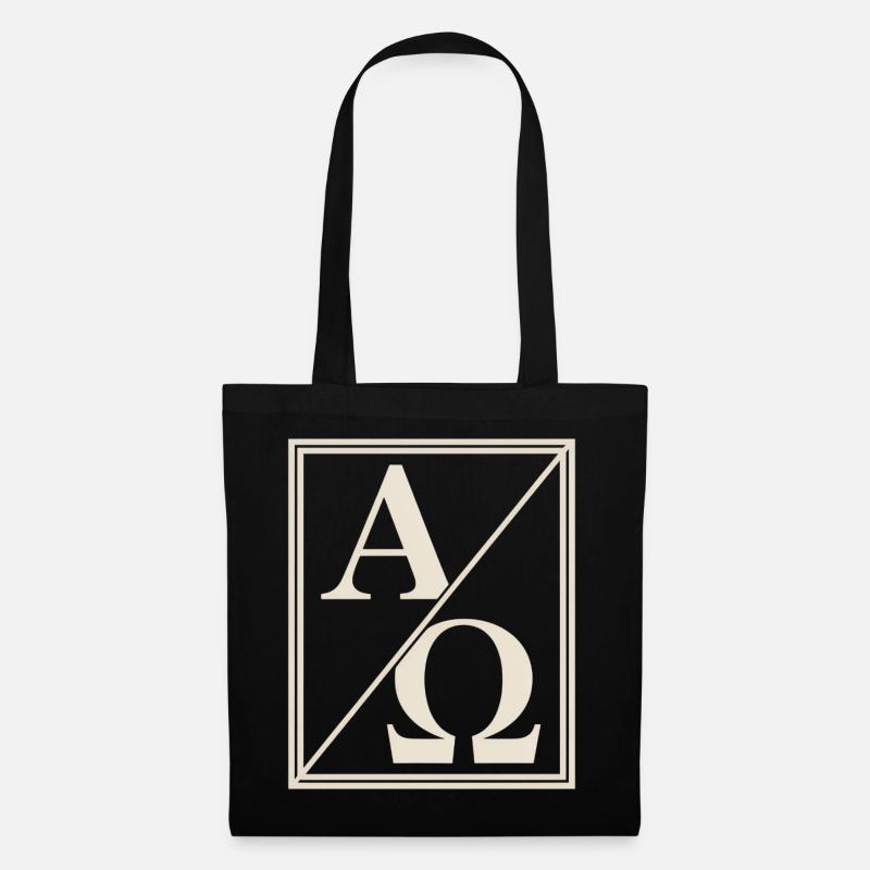 Christlich Alpha Omega Zeichen Des Glaubens - Stoffbeutel - Schwarz