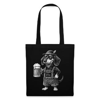 Teckel Lederhosen Bière Bavarois Costume traditionnel bavarois - Sac en tissu - noir - Devant