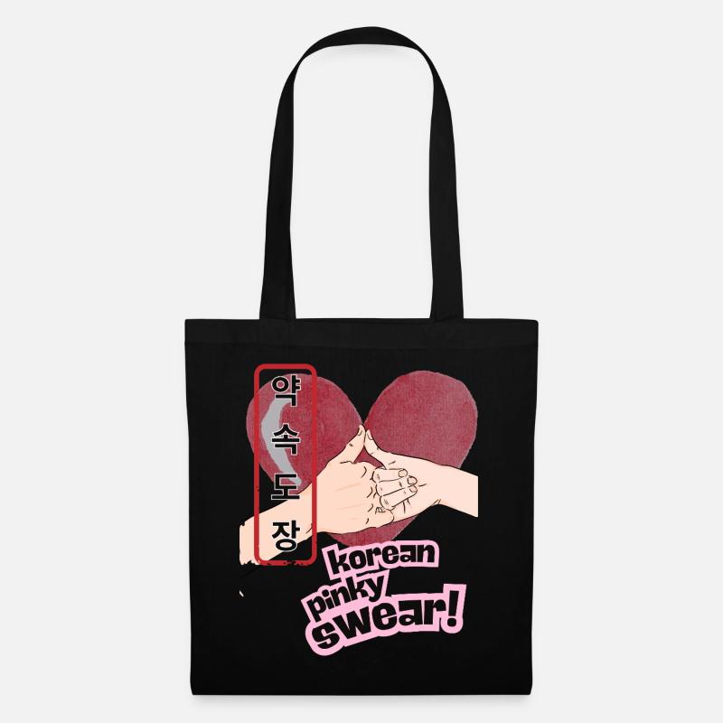 Promesse de jurons de petit doigt coréen – 약속도장 Design - Sac en tissu - noir