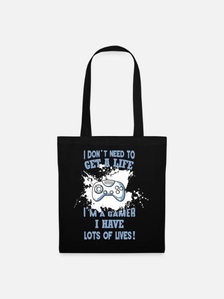 Gamer humor: full of lives - Tote Bag - black