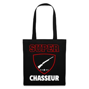 Super chasseur, fête des pères, noël - Sac en tissu - noir - Devant