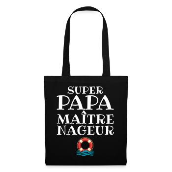 MNS Super Papa Maitre Nageur Sauveteur - Sac en tissu - noir - Devant