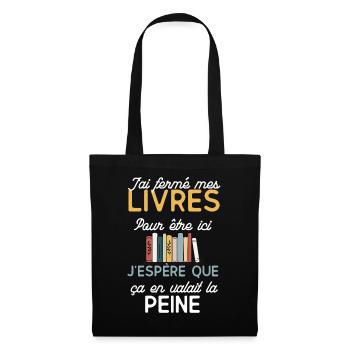 Closed books I hope it's worth it - Tote Bag - black - Front