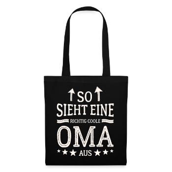 So sieht eine coole Oma aus Beste Großmutter - Stoffbeutel - Schwarz - Vorne