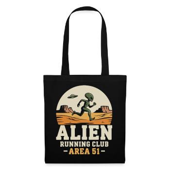 Lustige Area 51 Alien UFO Laufläufer - Stoffbeutel - Schwarz - Vorne