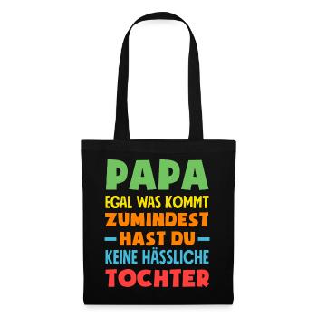 Drôle de cadeau de fête des pères papa bière - Sac en tissu - noir - Devant