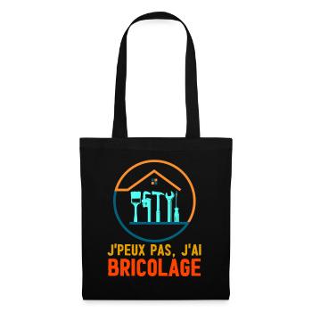 Ich kann kein DIY-T-Shirt - Stoffbeutel - Schwarz - Vorne