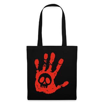 Crâne et empreinte sanglante - Sac en tissu - noir - Devant