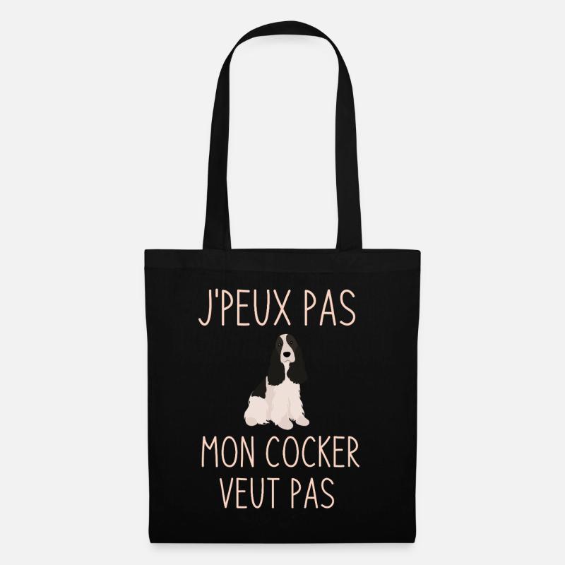 J'peux pas mon cocker veut pas - Sac en tissu - noir