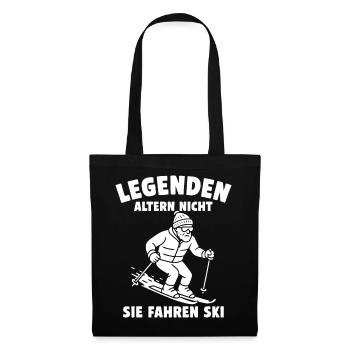 Legenden altern nicht – Sie fahren Ski - Stoffbeutel - Schwarz - Vorne
