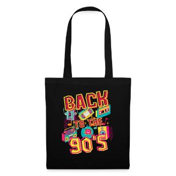 Zurück in die 90er – nostalgisches Retro-T-Shirt - Stoffbeutel - Schwarz - Vorne