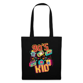 90s Kid – ein Retro-T-Shirt für Fans der 90er. - Stoffbeutel - Schwarz - Vorne