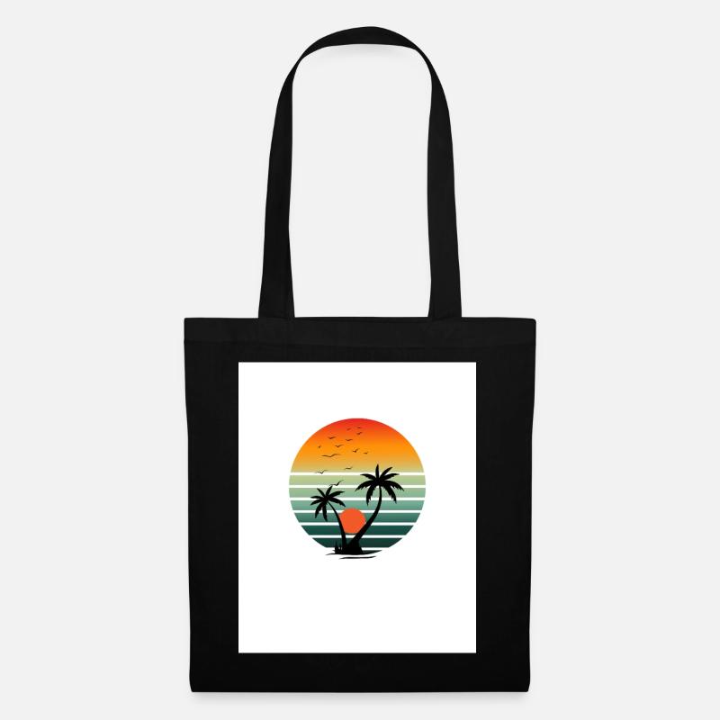 Sunset on palm island - Tote Bag - black