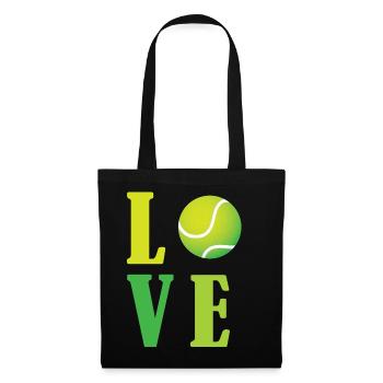 Ich liebe Tennis - Stoffbeutel - Schwarz - Vorne