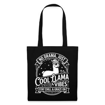 Cool Lama Vibes - Pas de drame - Sac en tissu - noir - Devant