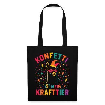 Confettis de carnaval en alpaga avec bonnet de fou - Sac en tissu - noir - Devant
