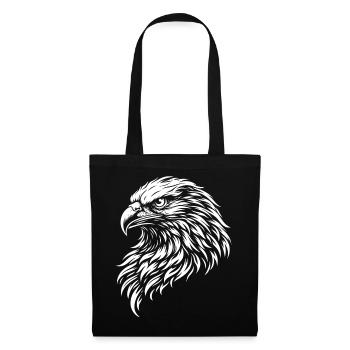 Tête d’aigle tribale – Motif mystique d’animal sauvage - Sac en tissu - noir - Devant