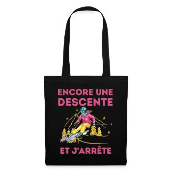 Ski descent: and I stop - Tote Bag - black - Front