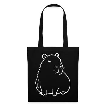 Capybara capybara blanc - Sac en tissu - noir - Devant