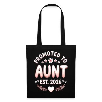 Tante 2026 Tante 2026 Befördert zu Tante 2026 - Stoffbeutel - Schwarz - Vorne