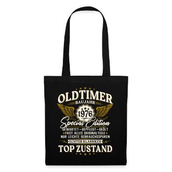 50. Geburtstag 1976 Oldtimer Geschenk Retro - Stoffbeutel - Schwarz - Vorne