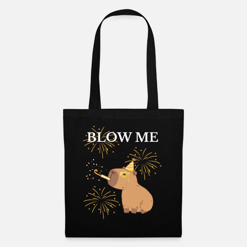 Souffle-moi du capibara et des feux d’artifice - Sac en tissu - noir