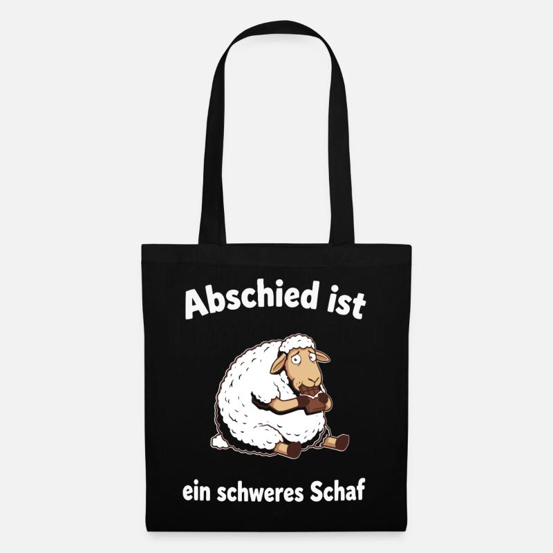 Lustiges Schaf, Abschied ist schweres Schaf - Stoffbeutel - Schwarz