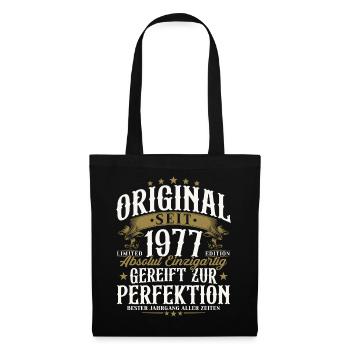 Cadeau d’anniversaire vintage original de 1977 - Sac en tissu - noir - Devant