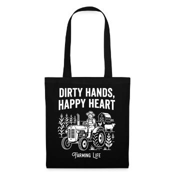 Dirty Hands Happy Heart Farming - Tote Bag - black - Front