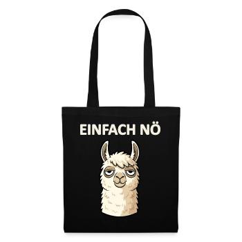 Lama drôle qui dit juste non - Sac en tissu - noir - Devant