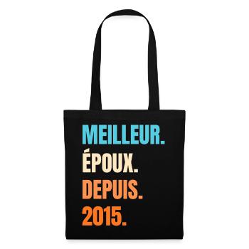 Best Husband Since 2015 Husband Gift - Tote Bag - black - Front