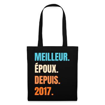 Bester Ehemann seit 2017 Geschenk-Ehemann - Stoffbeutel - Schwarz - Vorne