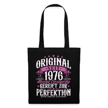 Original 1976 Jahrgang Retro Geburtstag Geschenk - Stoffbeutel - Schwarz - Vorne
