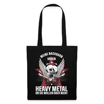 Meine Nachbarn hören Heavy Metal - Stoffbeutel - Schwarz - Vorne