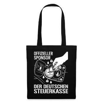 Offizieller Sponsor Der Deutschen Steuerkasse - Stoffbeutel - Schwarz - Vorne