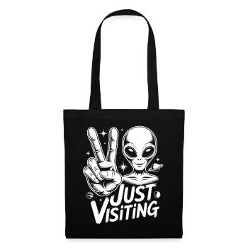 Alien Peace Visitor - Tote Bag - black - Front