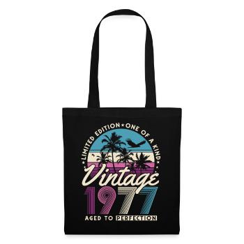 Cadeau d’anniversaire rétro vintage 1977 - Sac en tissu - noir - Devant