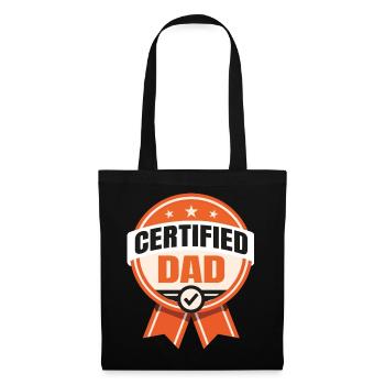 Papa certifié - Drôle de père design - Sac en tissu - noir - Devant