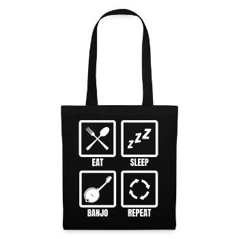 Mange, dors, Banjo, répète - Sac en tissu - noir - Devant