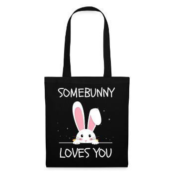 Quelqu’un t’aime Petit lapin mignon - Sac en tissu - noir - Devant