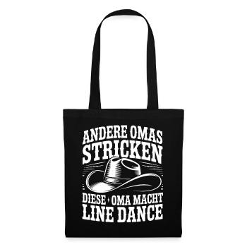 Line Dance Oma - Stoffbeutel - Schwarz - Vorne